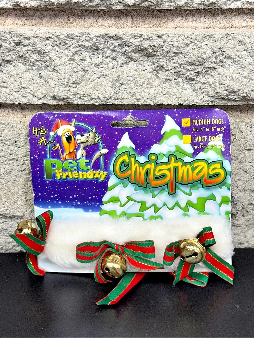 Pet Fiendzy Christmas Pet Collar with Bells Red & Green NWT